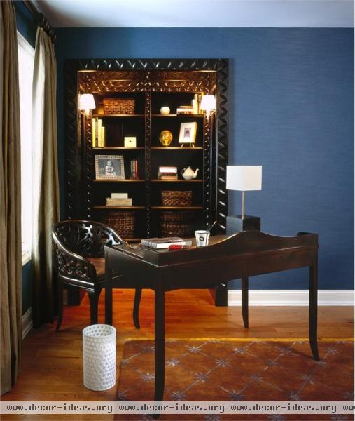 Classic Transitional Home Office by Diane Paparo