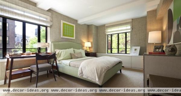 Light Contemporary Bedroom by Jed Johnson Associates