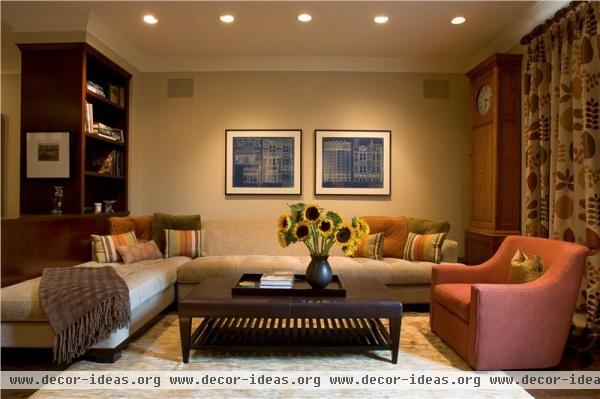 Classic Transitional Family Room by Michael Abrams