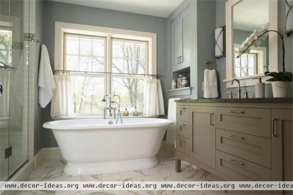 Relaxing Transitional Bathroom by Lisa Peck