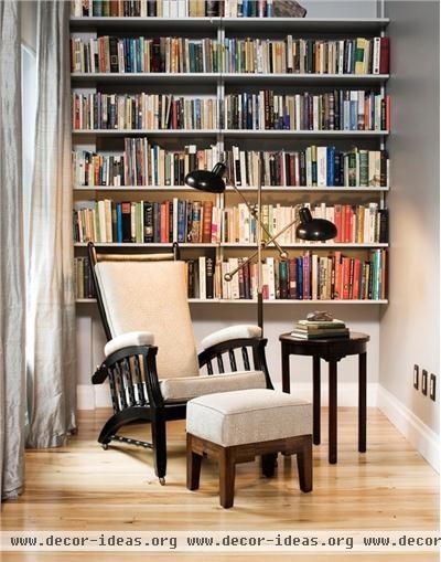 Relaxing Contemporary Library by Amanda Moore