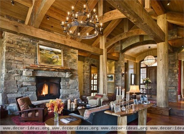 Open Country/Rustic Living Room by Lynette Zambon & Carol Merica