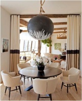 Airy Transitional Dining Room by Trip Haenisch