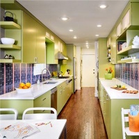 Dramatic Transitional Kitchen by Laura Britt