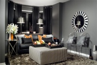 Dark Transitional Living Room by Jane Lockhart