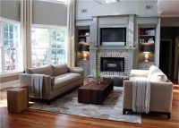 Open Transitional Living Room by Joel Snayd