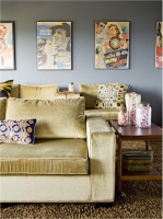 Cozy Transitional Media Room by Jessica Helgerson