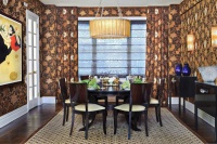 Dramatic Transitional Dining Room by Evelyn Benatar