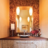 Cozy Contemporary Bathroom by Traci Kearns