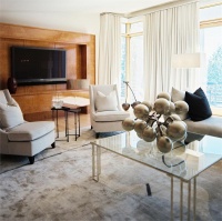 Elegant Contemporary Family Room by Jamie Herzlinger