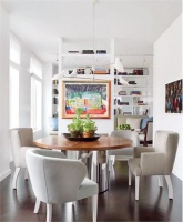 Light Contemporary Dining Room by Vicente Wolf Associates