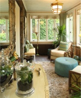 Sunny Transitional Living Room by Karen Gallagher