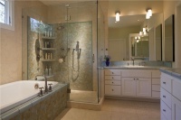 Open Contemporary Bathroom by Mark Cravotta