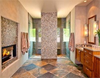 Open Contemporary Bathroom by Lori Carroll