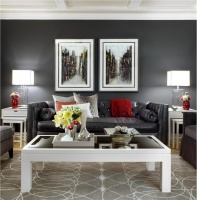 Dark Transitional Living Room by Jane Lockhart