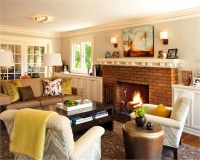 Cozy Transitional Living Room by Garrison Hullinger