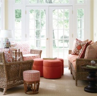 Sunny Transitional Family Room by Lauren Muse