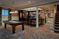 Classic Transitional Game Room by Evelyn Benatar