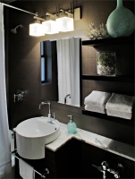 Dark Contemporary Bathroom by Mimi Fong