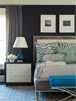 Dramatic Transitional Bedroom by Brian Watford