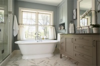 Relaxing Transitional Bathroom by Lisa Peck