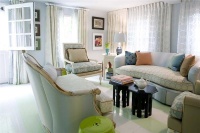 Light Transitional Living Room by John Loecke