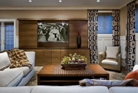 Classic Contemporary Media Room by Evelyn Benatar