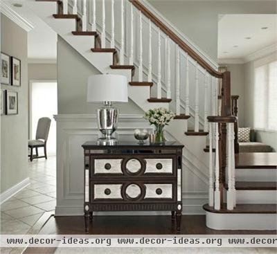 Open Transitional Foyer by Frances Herrera