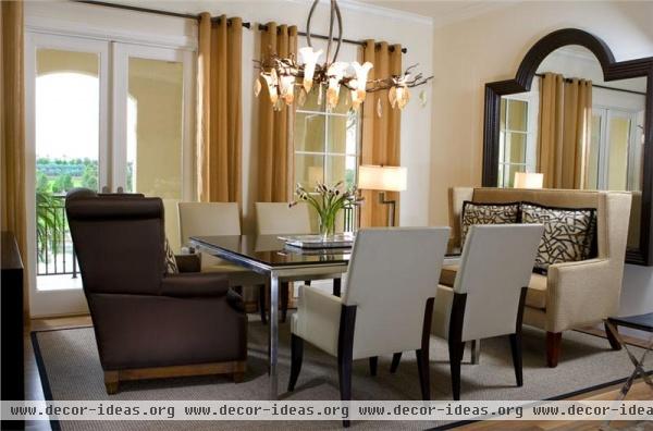 Stately Contemporary Dining Room by Leslie Thompson, ASID