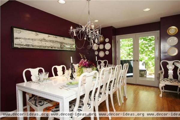 Dramatic Transitional Dining Room by Michelle Workman