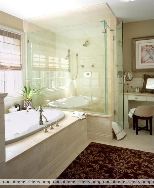 Light Transitional Bathroom by Diane Paparo