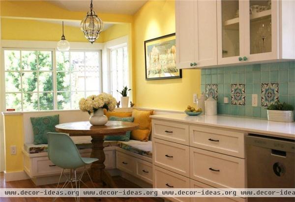 Sunny Transitional Kitchen by Mary Jo Fiorella