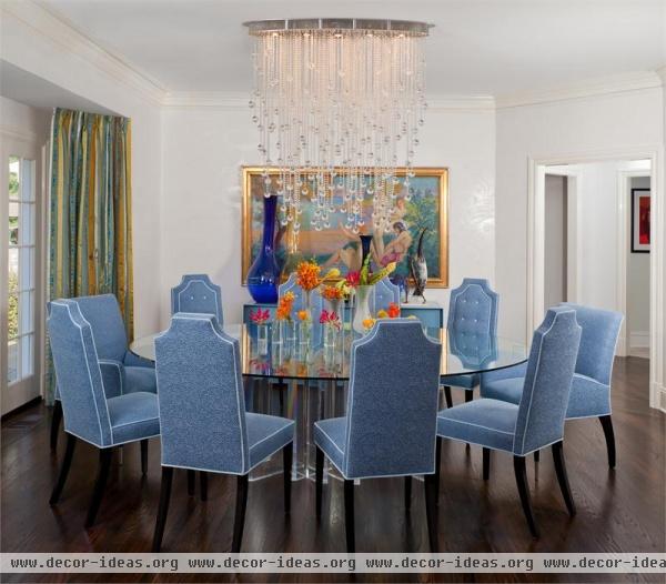 Airy Transitional Dining Room by Guillaume Gentet