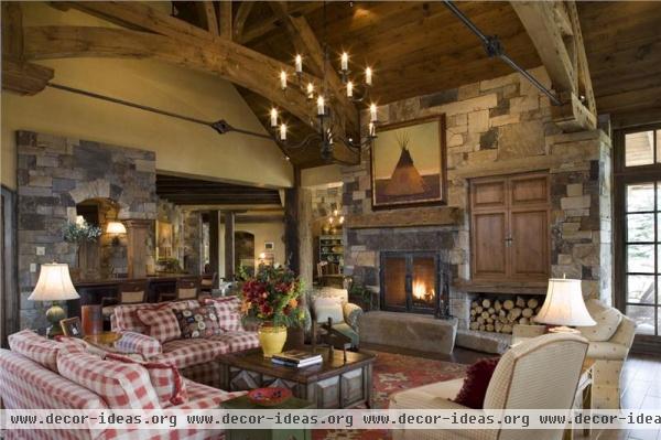 Cozy Country/Rustic Family Room by Jerry Locati