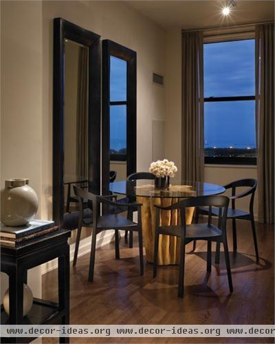 Dark Contemporary Dining Room by Gary Lee