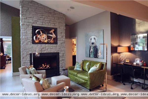 Dramatic Contemporary Family Room by Heather Garrett