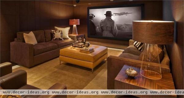 Cozy Contemporary Media Room by Frances Herrera