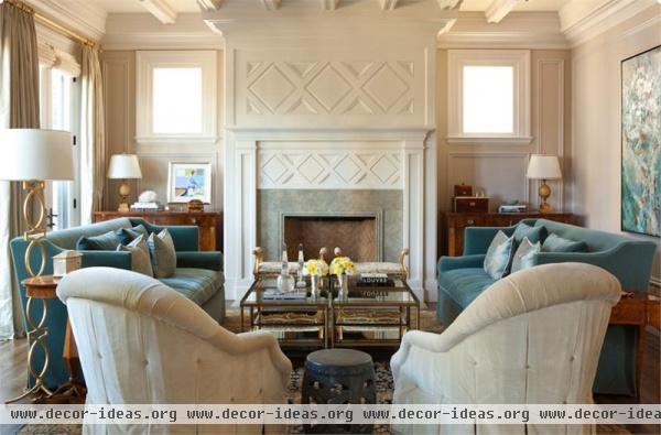 Light Traditional Living Room by Kendall Wilkinson