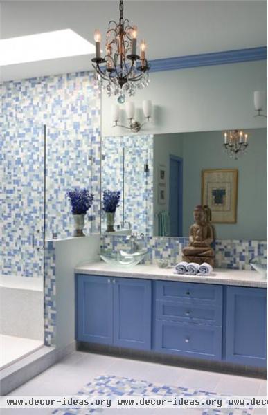 Dramatic Transitional Bathroom by David Kaplan