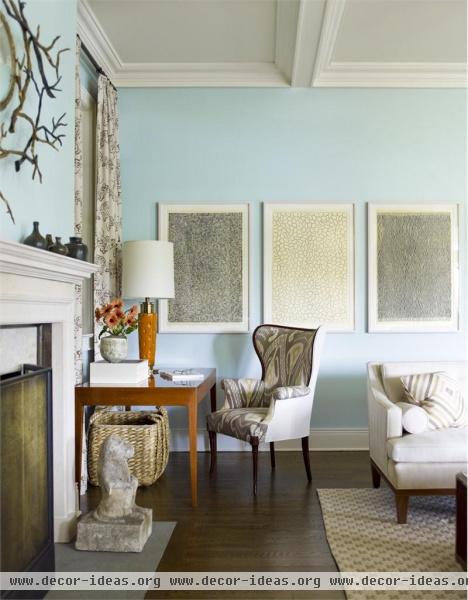 Light Transitional Living Room by Gideon Mendelson