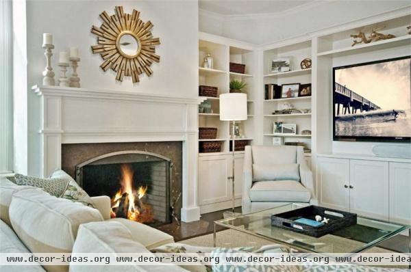 Airy Transitional Family Room by Constance Riik, Allied ASID