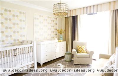 Airy Transitional Kid's Room by Erinn Valencich