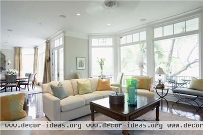 Relaxing Transitional Living Room by Jody  Trail