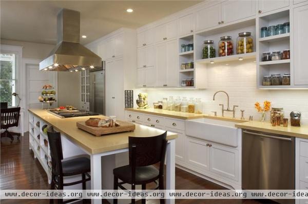 Open Transitional Kitchen by Tineke Triggs