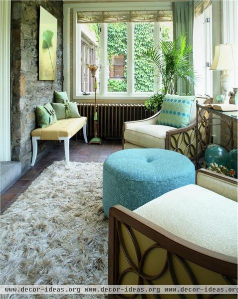 Sunny Transitional Living Room by Karen Gallagher