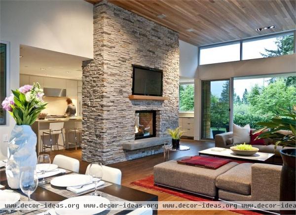 Open Contemporary Family Room by Garret Werner