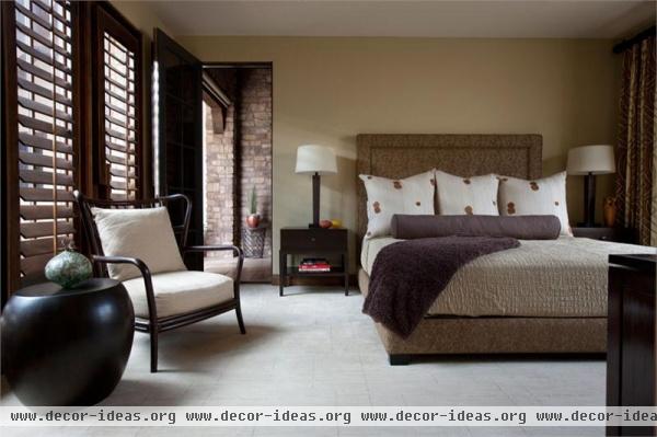 Relaxing Transitional Bedroom by Michael Abrams