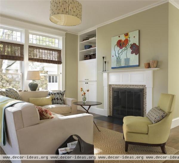 Cozy Transitional Family Room by Rachel Reider