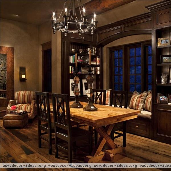 Dark Transitional Dining Room by Jerry Locati