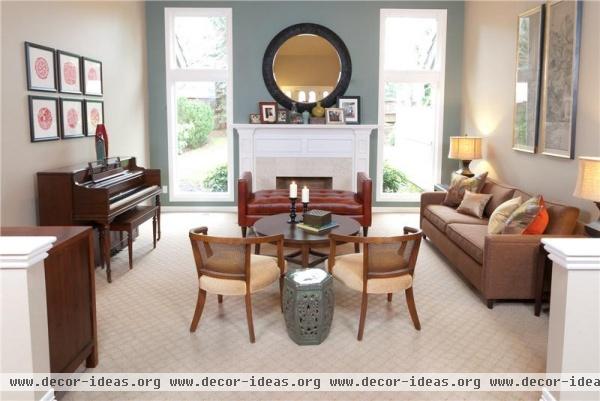 Relaxing Transitional Living Room by Amy Troute